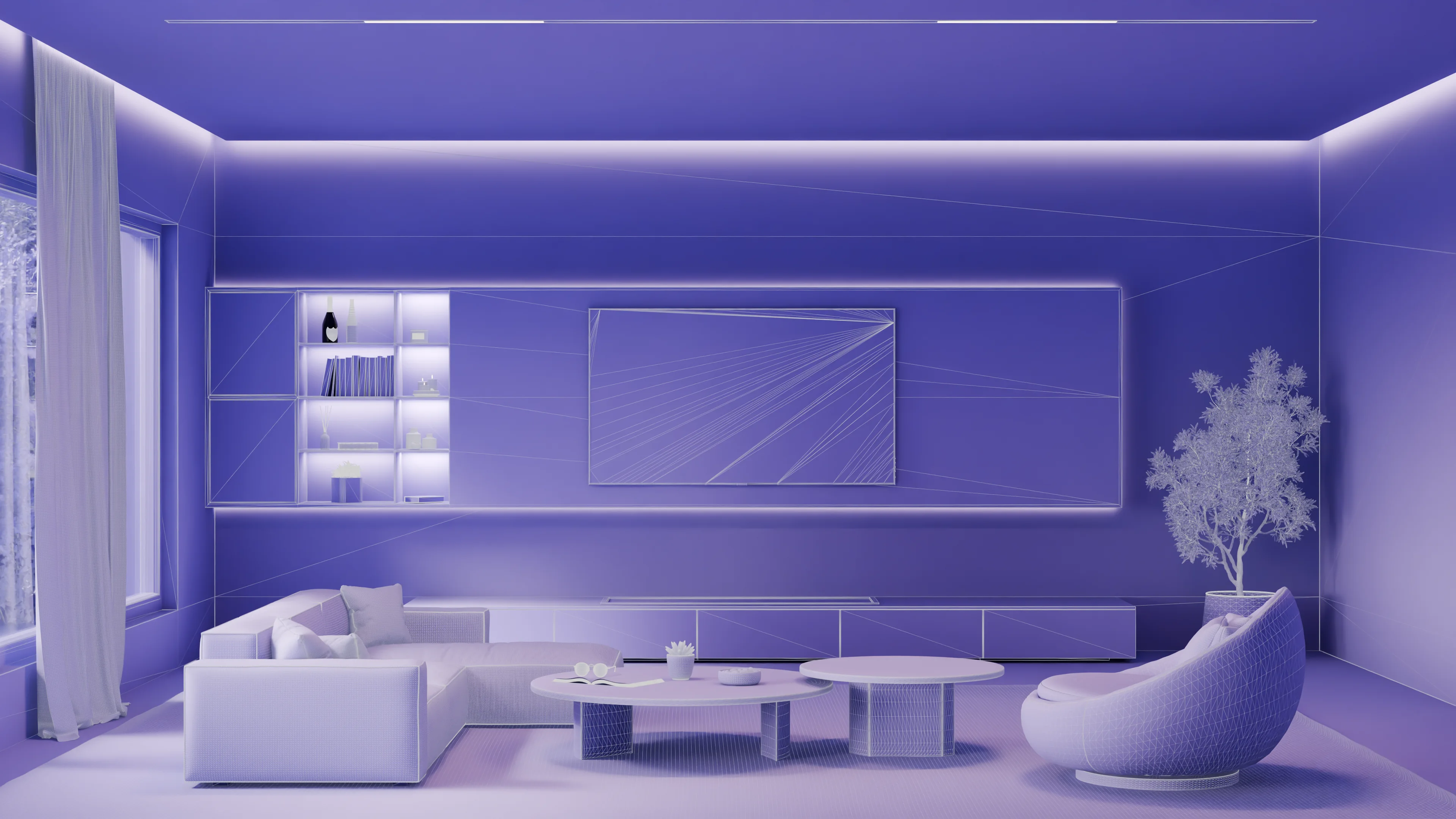 Clay render used as a visual hook for 3D artists showing simplified form, lighting, and composition